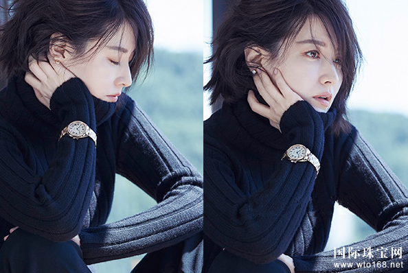 在卡地亚(cartier) cle de cartier系列腕表大片,李英爱以短发清爽