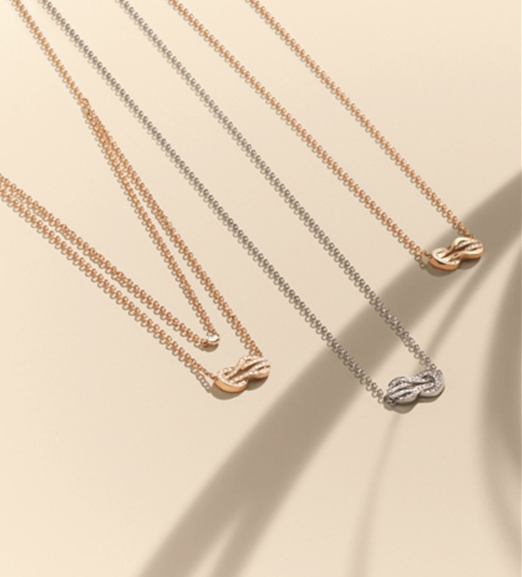 fred斐登chance infinie系列项链chance infinie系列交错的双环设计